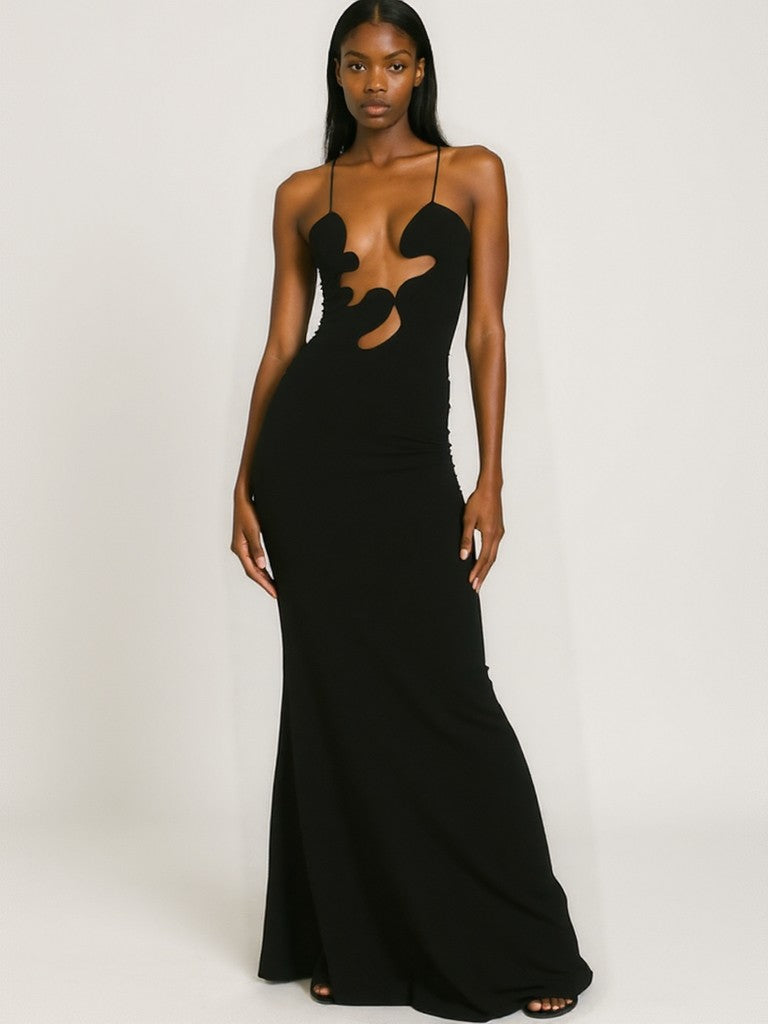 Black Venus Cutout Gown